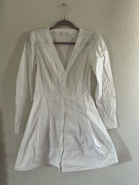 Veronica Beard White Button-Front Dress Shirt